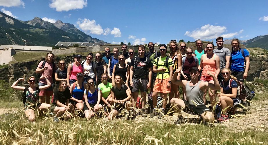 Groepsfoto in Franse Alpen Groepsfoto in Franse Alpen